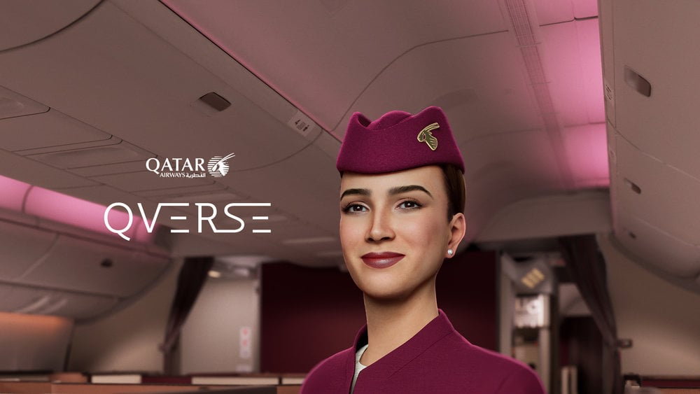 Qatar Airways debuts AI cabin crew at ATM Dubai 2024 - Image courtesy of Qatar Airways