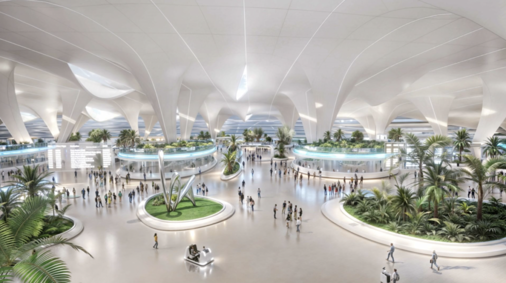 Dubai Airports. DWC Al Maktoum International Airport. Artist's impression of the AED 128 billion expansion of DWC