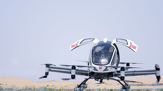 Passenger-carrying drone trials may soon be part of the transportation network in the Middle East - Image courtesy of Media Office Abu Dhabi