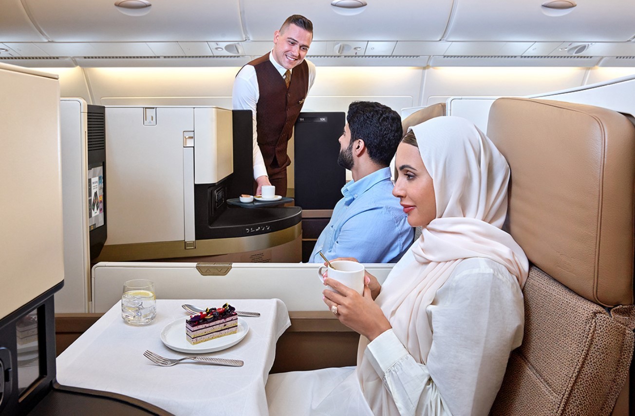 It's not all fun and glamour for flight attendants. Image courtesy of Etihad Airways