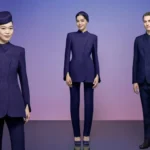 Riyadh Air uniforms debut at the Paris Haute Couture Week 2024. Image courtesy of Riyadh Air.