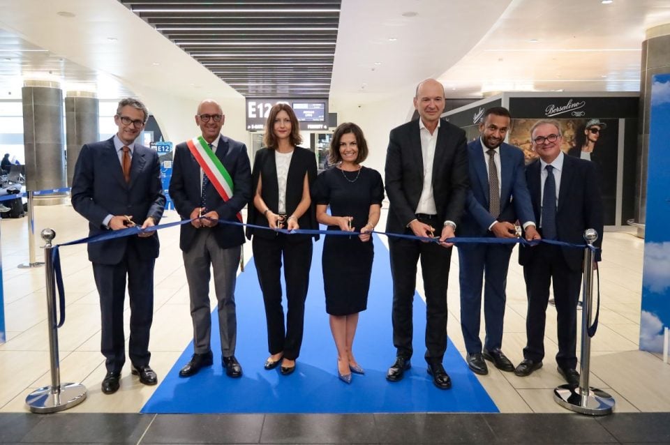 Representatives from ITA Airways and Jeddah Airports celebrate the new route with a ribbon-cutting ceremony.